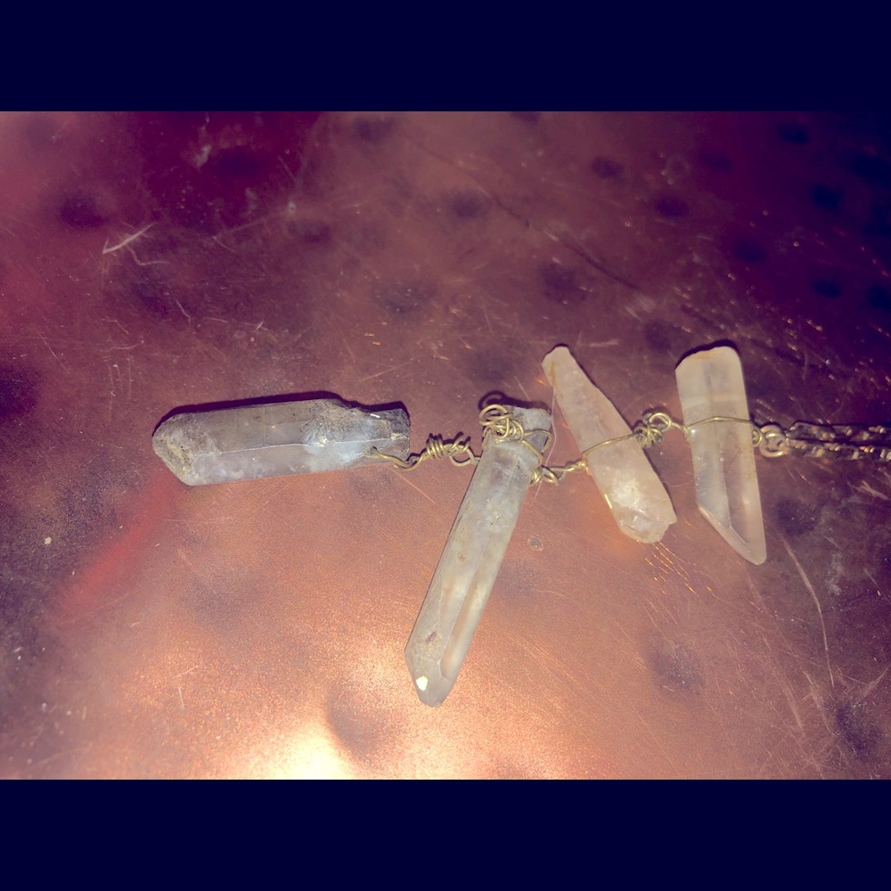 Amethyst and Crystal Anthropologie necklace.
